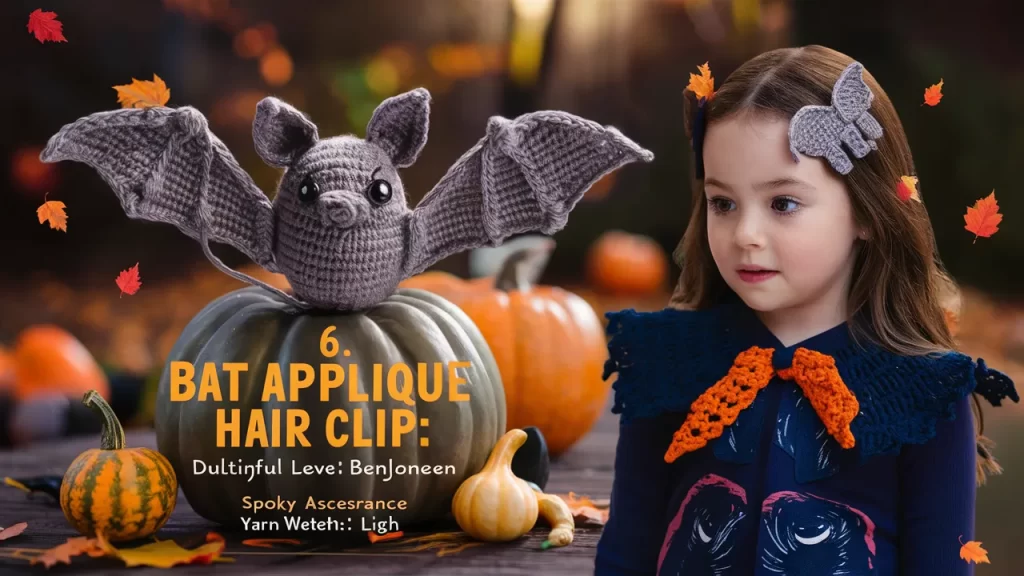 Bat Appliqué Hair Clips Crochet Pattern