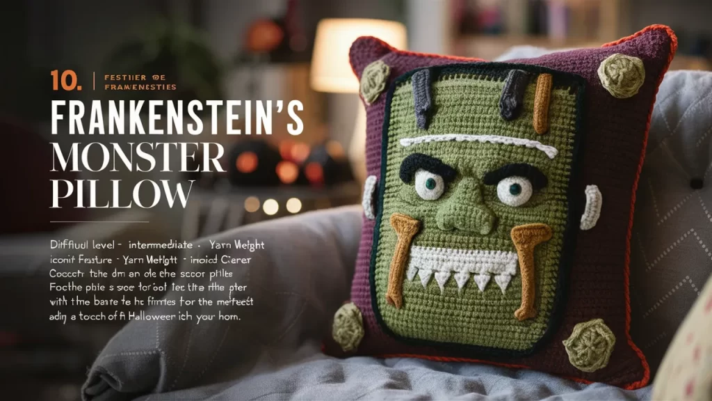 Frankenstein's Monster Pillow Crochet Pattern