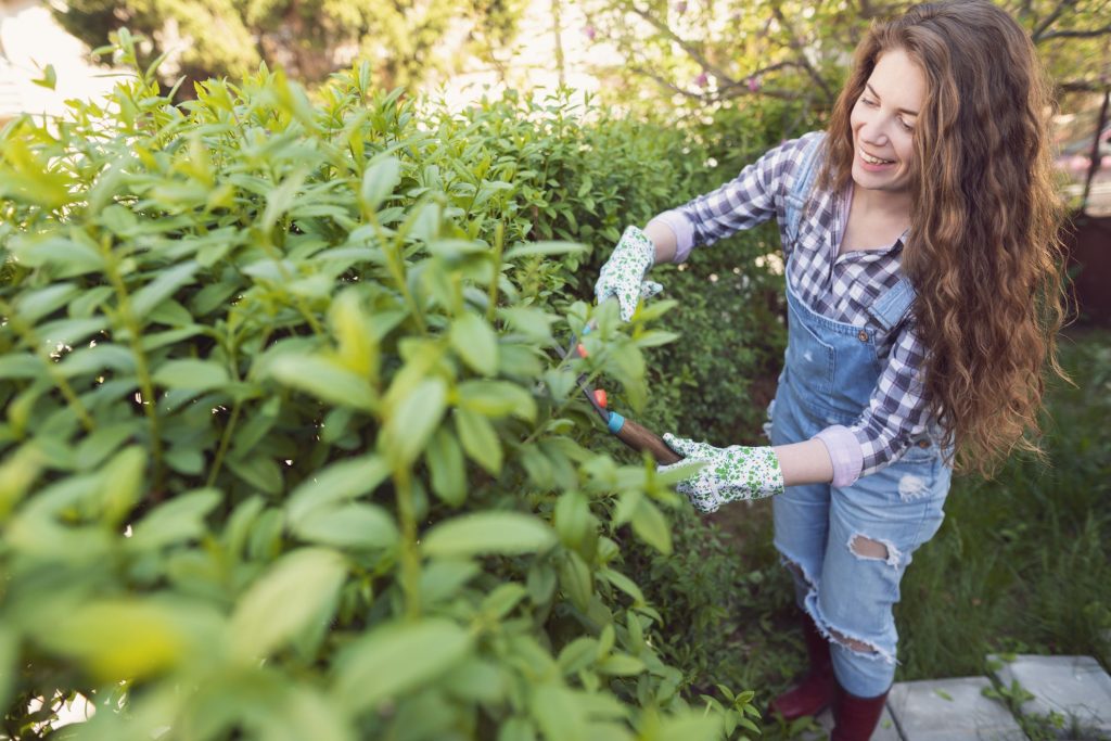 Women Trim Vegetation